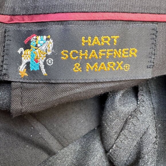 Hart Schaffner & Marx Viracle Vintage Gray Wool Mens Flat Front Dress Pant 38x32 - Picture 6 of 7